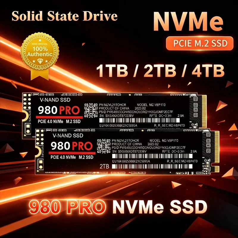 980 Pro M2 2280 NVMe High Speed SSD Hard Disk 1/2/4TB Option, High Read Write Speed Solid State Drive Perfect for PS5 Gaming Mac