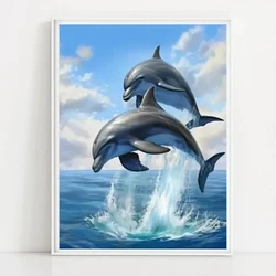 Diamond Painting Animal Dolphin 5D Diamond Mosaic Art Kits Home Decor Suitable For Beginners 30x40cm