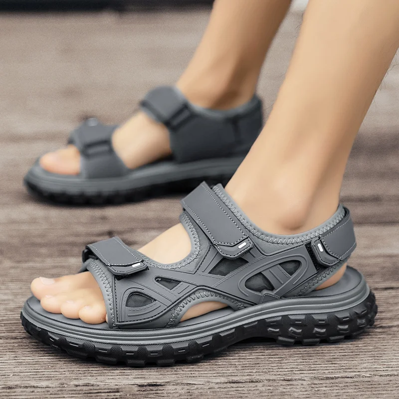 Zomer Heren Sandalen Echt Lederen Heren Casual Schoenen Outdoor Heren Lederen Sandalen Voor Heren Strandschoenen Romeinse Herenschoenen