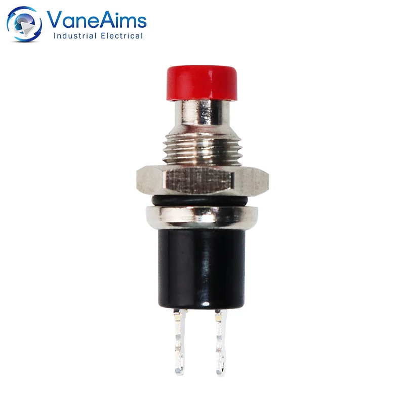 7mm 10mm Mini Push Button Switch Fixed Latching Self Reset Red High Head Small Buttons Switches 2 pins 1NO 1NC 3A/125V 1A/250V