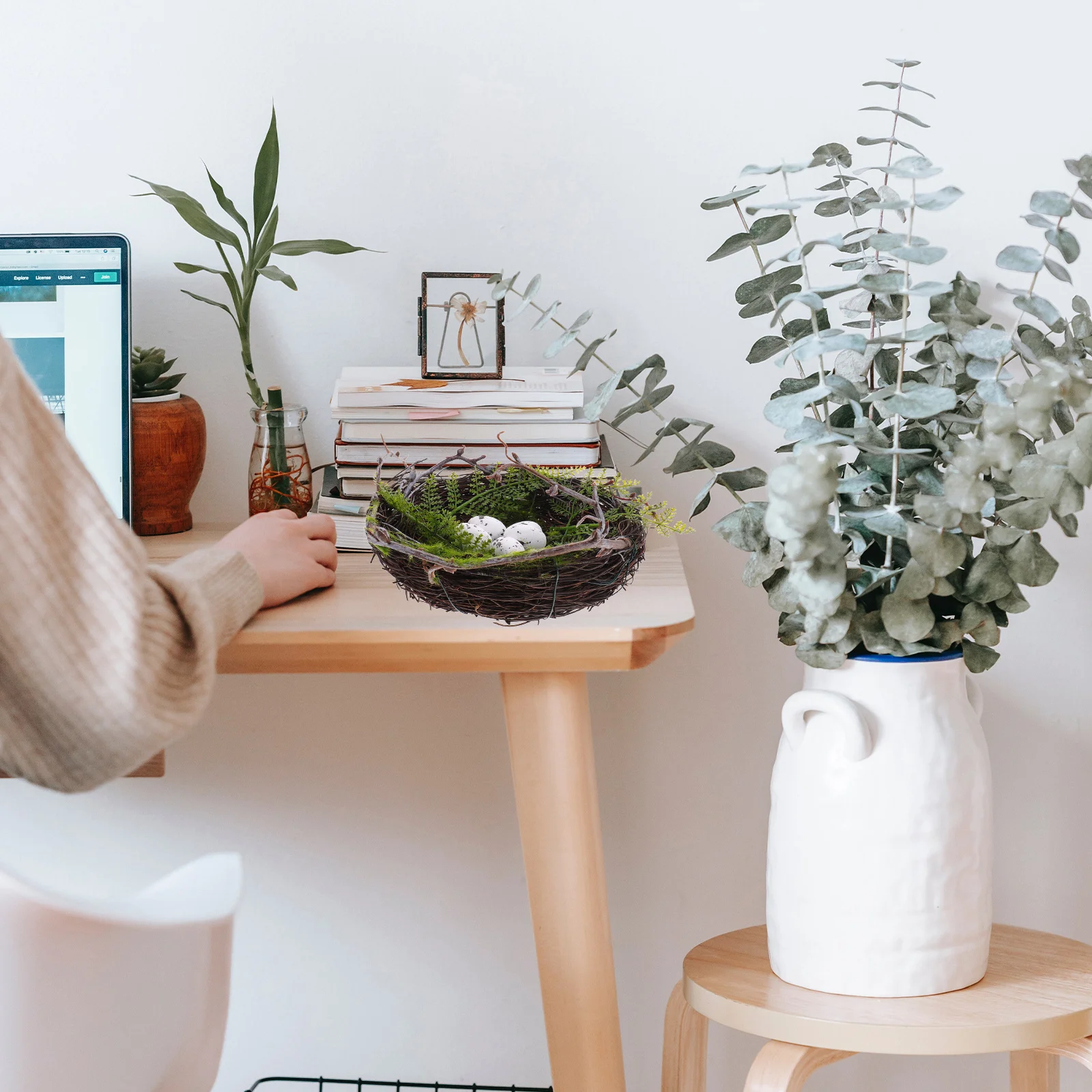 

1Set Artificial Birds Nest with Eggs Premium Craft Nest for DIY Projects Home Decor Garden Balcony Photography Props Decorations