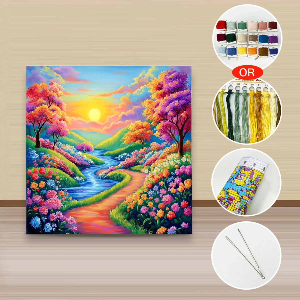 1 Stück 40x40 cm/15,74 Zoll, 11Ct/14Ct Kreuzstich-Set, DIY-Valentinstagsgeschenk, Stickerei-Set für Festivals, Porträts – Detail 3