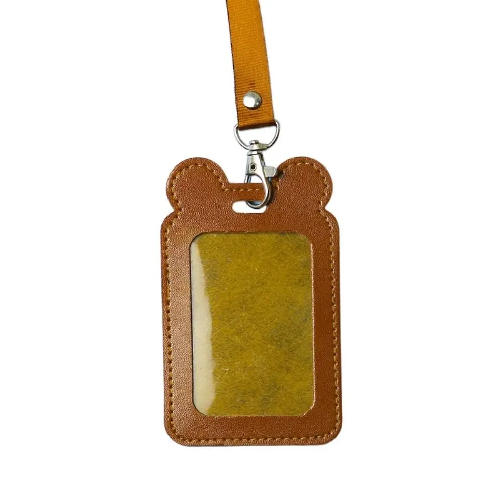 Cartoon ID Card Holder Cat Multifunctional Work Card Case Badge Holder Stationery Supplies PU Leather Card Holder