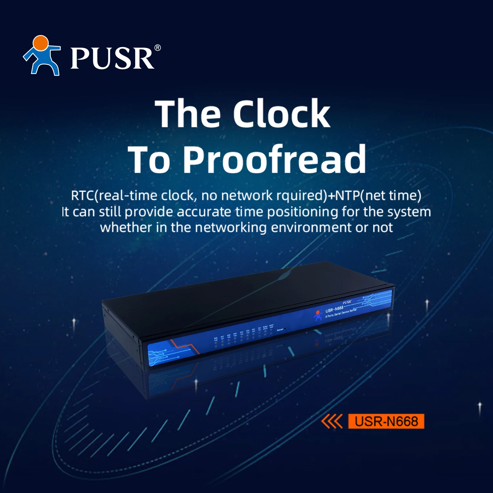

USR-N668 RS232 RS485 Преобразователь последовательного в Ethernet RS422 Промышленное 8-портовое последовательное сервисное устройство в Ethernet