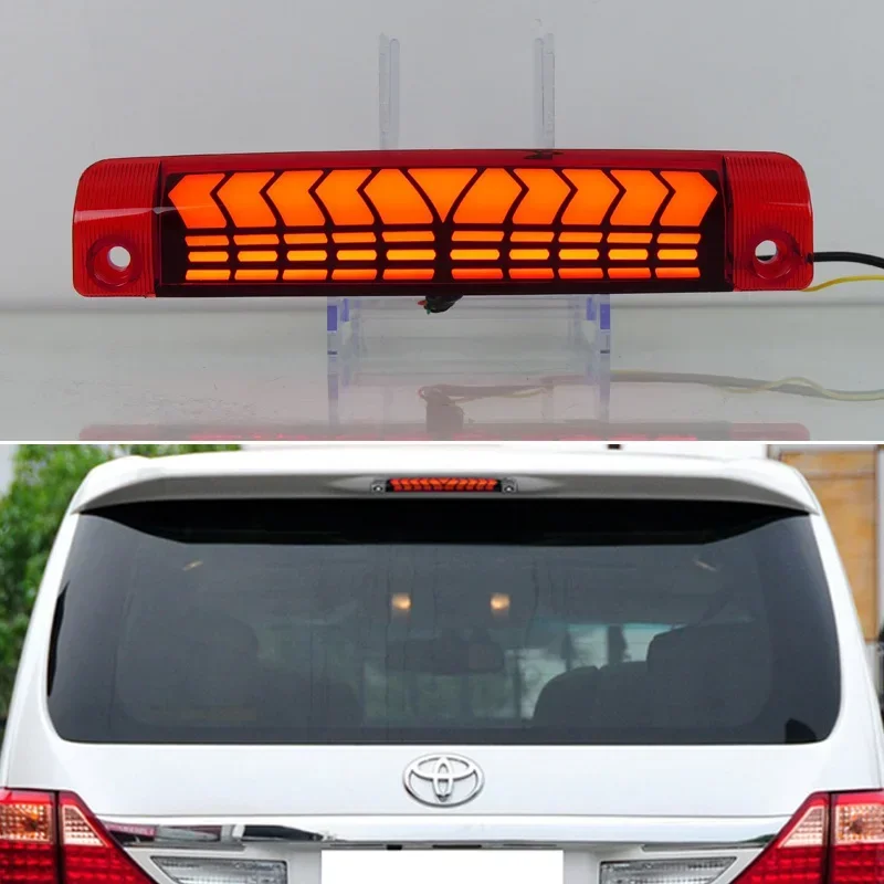 For Toyota Alphard Vellfire 20 30 Series LED Exalted Brake Light 3-in-1 Functions Rear Running Light + Brake + Turn Signal