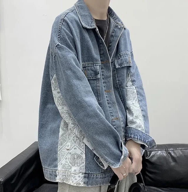 Fashion Lapel Button Spliced Pockets All-match Coats Men's Clothing 2023 Autumn New Loose Casual Tops Long Sleeve Korean Jackets