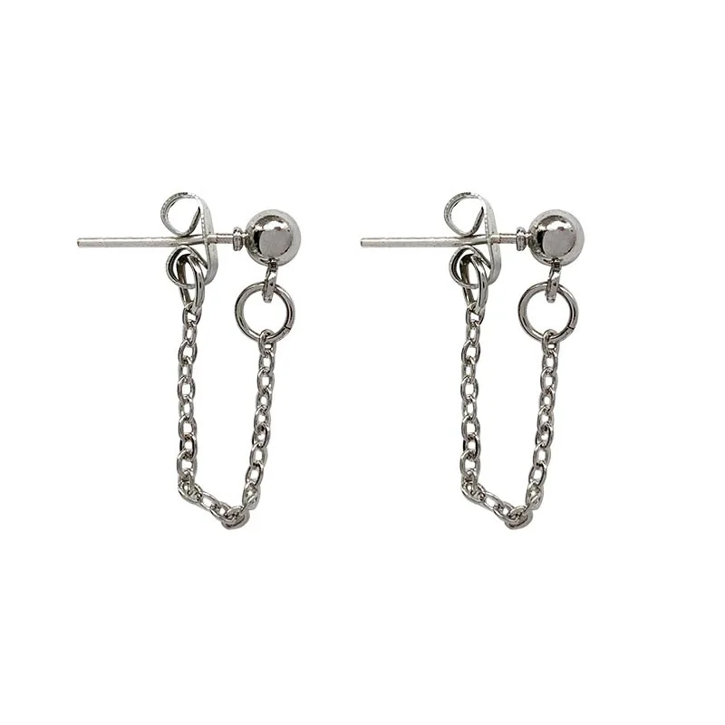 E030 الحد الأدنى سلسلة ربط وأقراط ، بسيطة سلسلة صغيرة الهندسة سبيكة إسقاط أقراط ، اكسسوارات مزاجية بالجملة #6