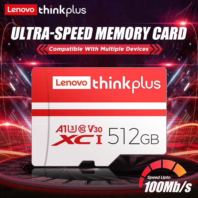 ThinkPlus for Lenovo Mini SD Card Class 10 TF Flash Card 32GB-512G Memory Card For Mobile Phone PC Speaker HD Camera Game Switch