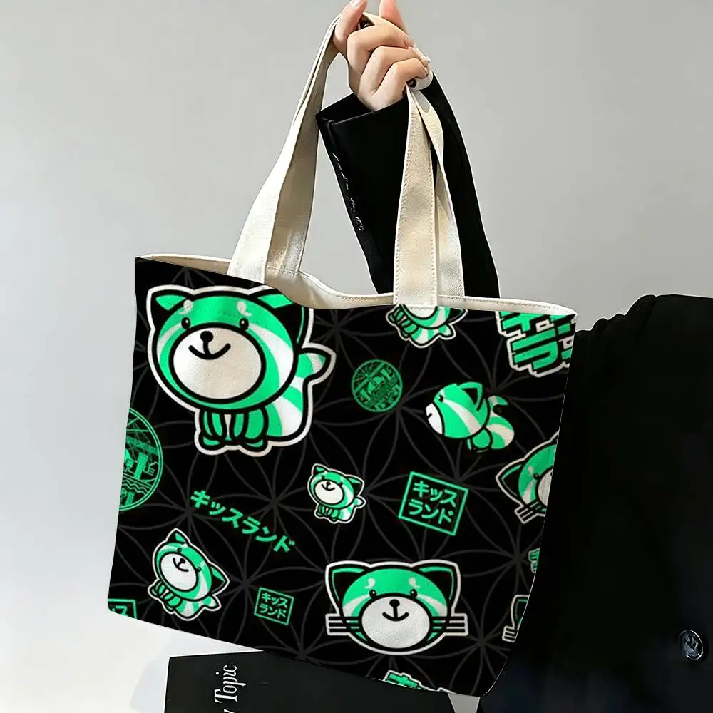 The Weeknd K-Kiss Land Printed Canvas Tote Bag Shoulder Bag Commuter Mommy Shopping Bag