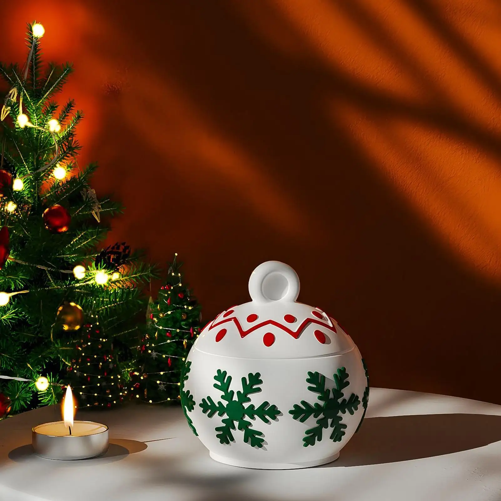 لتقوم بها بنفسك عيد الميلاد شمعة كوب الايبوكسي قالب من السيليكون عيد الميلاد ندفة الثلج تخزين يمكن الجبس قالب من السيليكون لصنع الراتنج #2