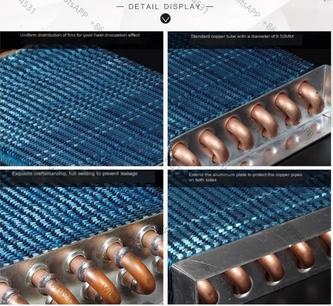 1PCS copper tube heat exchanger for Physical cooling condenser coil refrigerator aluminum fin heat exchanger Small without shell view 4