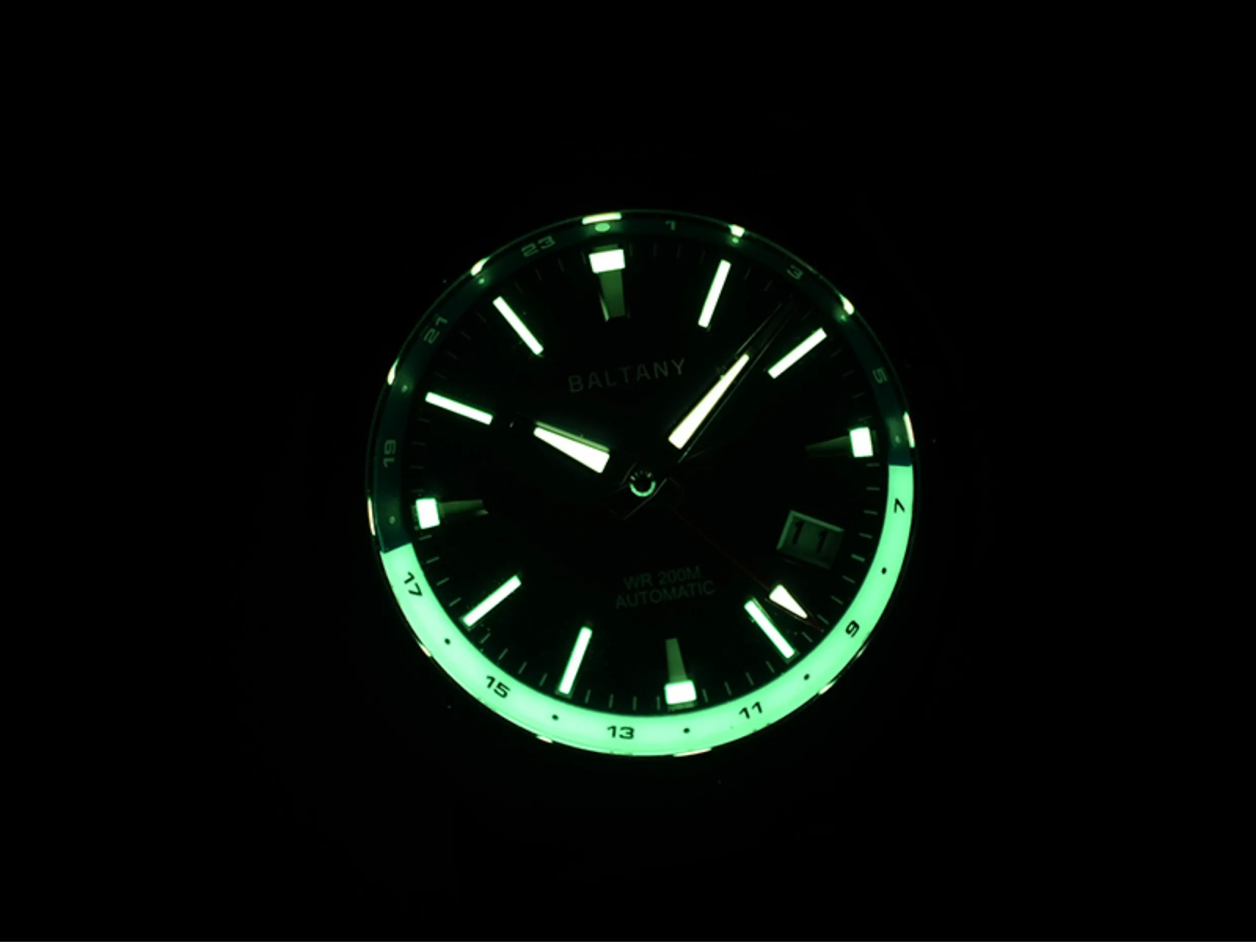 Baltany Men Automatic Watch 40mm GMT Mechaical Wristwatch Military Sapphire Diver 20Bar Waterproof Luminous NH34 Ceramic Bezel