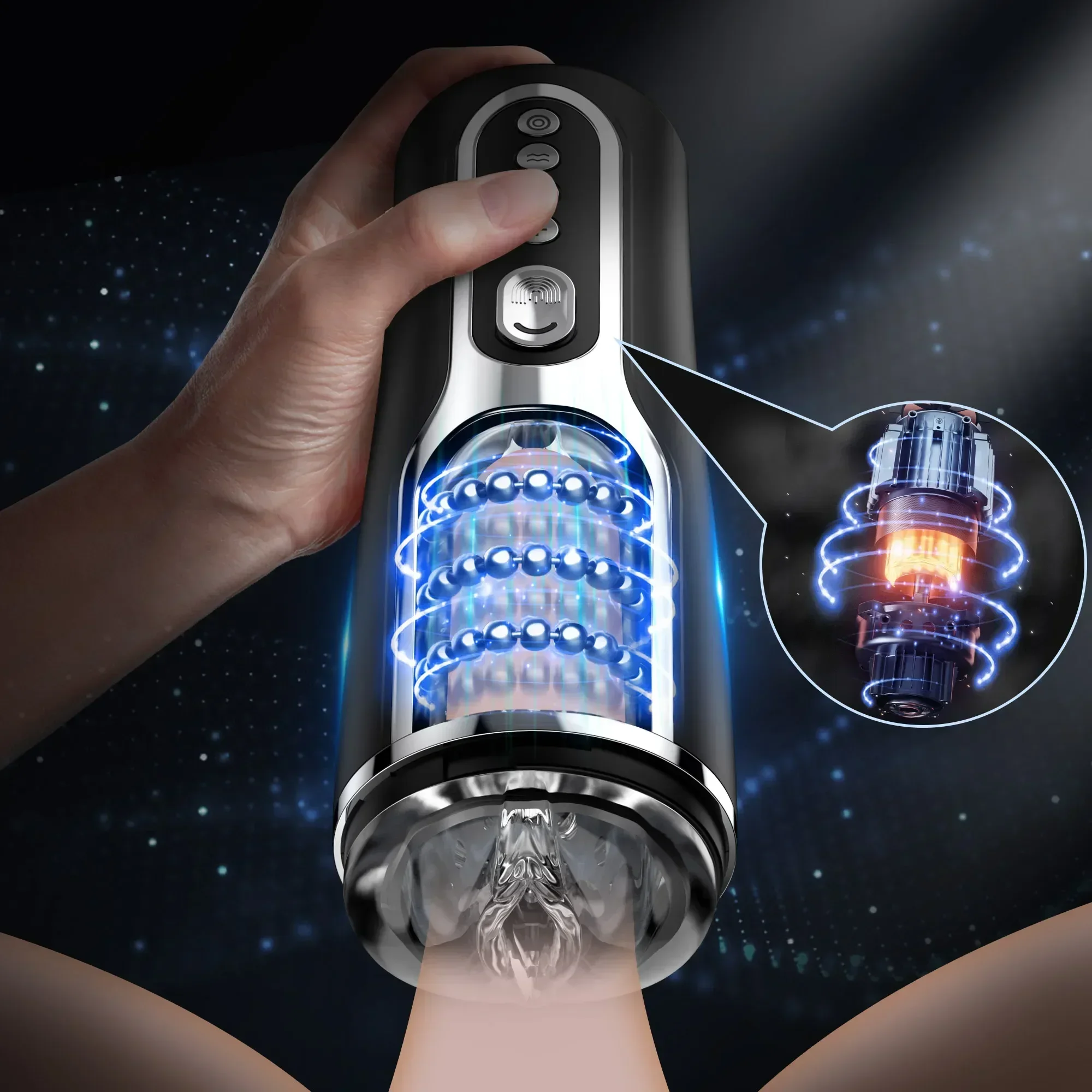 Automatic Masturbator Male 4D Realistic Vagina Pocket Pussy Masturbation Telescopic Rotation Sex Toys for Men Adult Products 18+