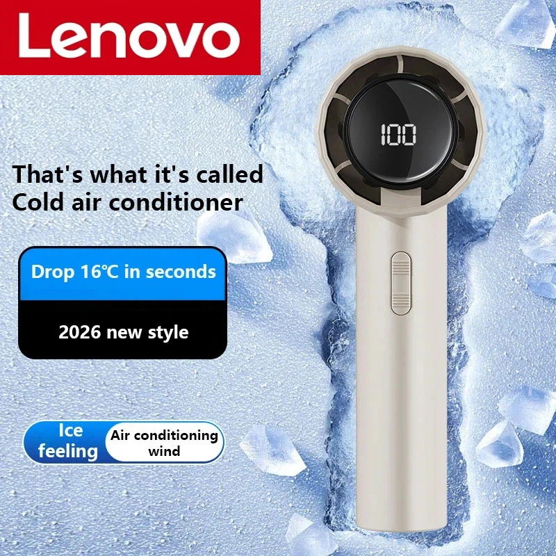 Lenovo Electric Fan Portable Turbo Fan Rechargeable Cooling Handheld Desktop Dual-Purpose Air Conditioner for Camping