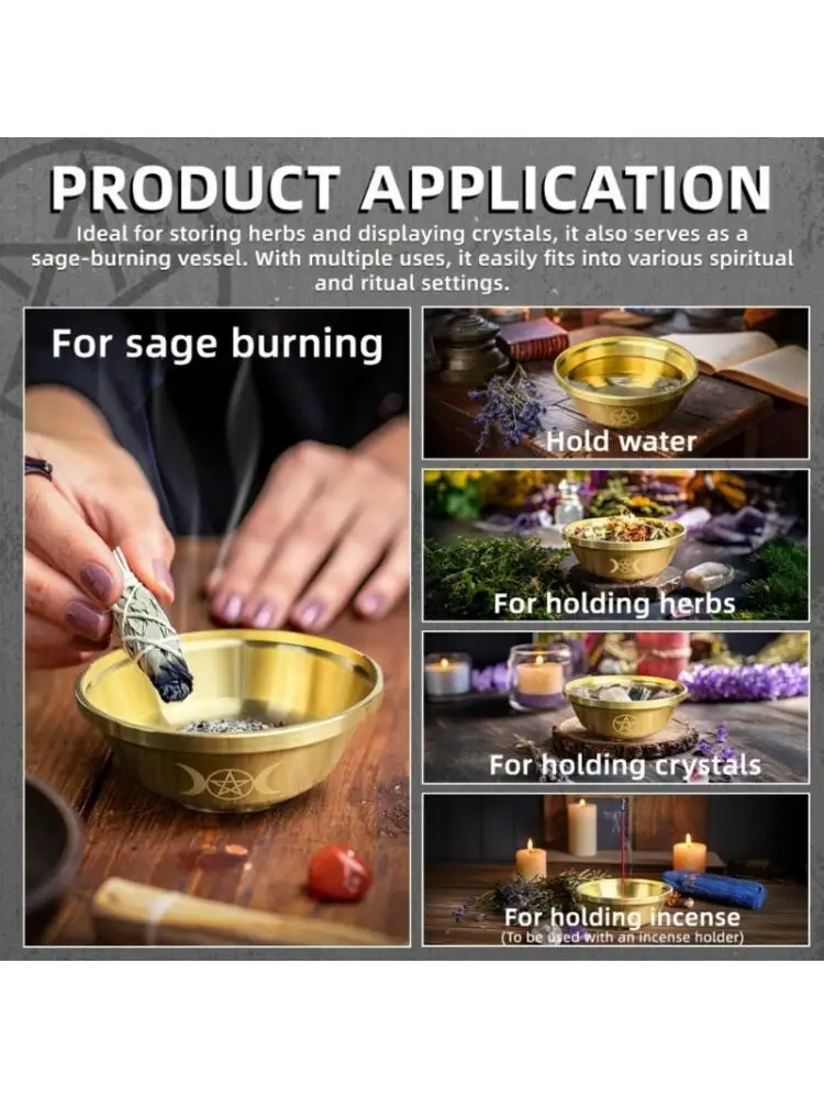 

R6FE Travel Размерная чашка из латуни с выгравированными пентаграммами для хранения и отображения кубиков