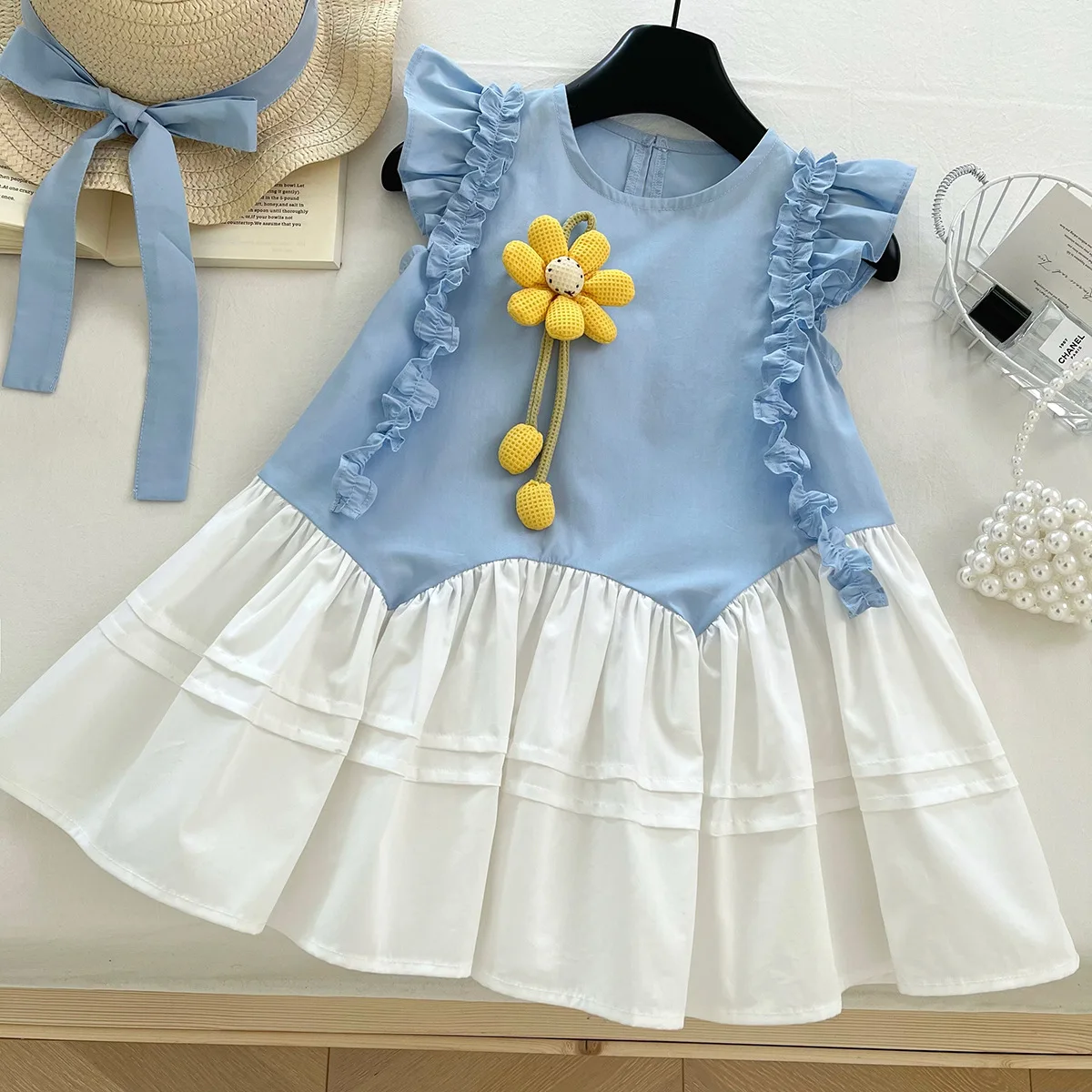 Girls' Summer New Dress Stylish Baby Girl Vest Skirt Children's Skirt Girls' Cake Skirt Simple and Cute