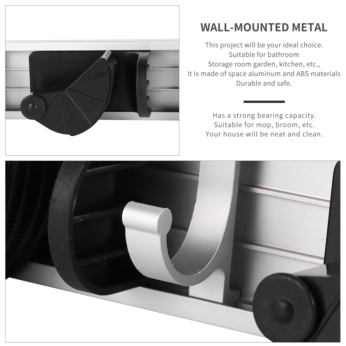 

Wall Mount Storage Rack Holder Metal Hooks ABS Heavy Duty Bathroom Kitchen Garden Self Adhesive Easy