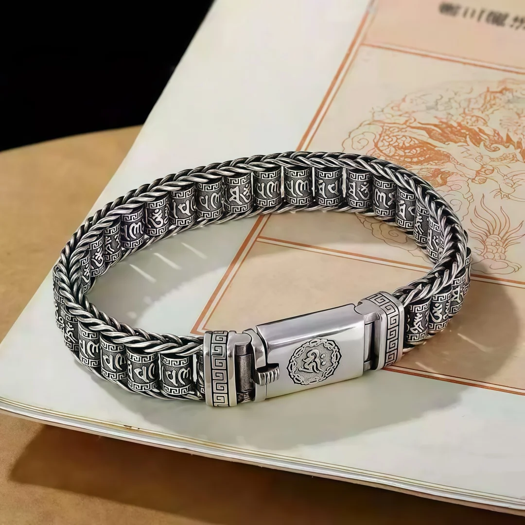 Neues 925 Sterling Silber Armband Vintage Herrenarmband für Männer und Frauen Mode Einfacher Verlobungs- und Hochzeitsschmuck Geschenke Hohe Qualität – Detail 1