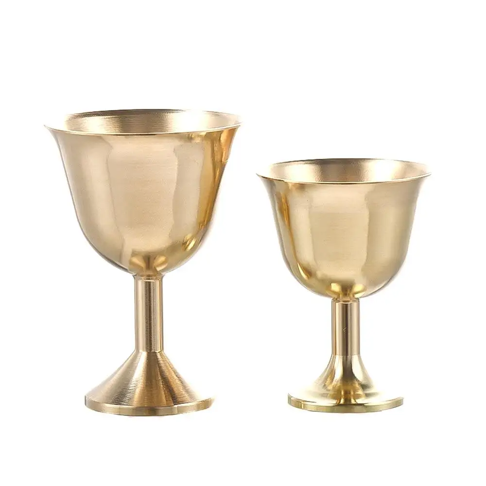 Brass Chalice Cup Wine Goblet Brass Drinking Beverage Tumbler Cups Lamp Holder Metal Liquor Tumbler For Party Home