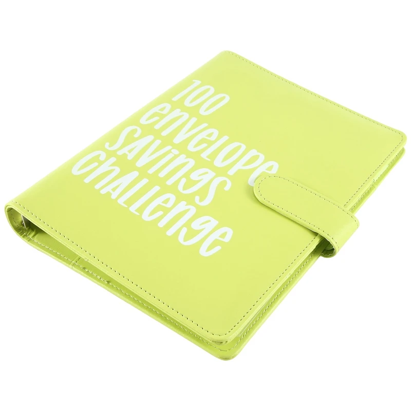 100 Envelope Challenge Binder, Savings Challenges Binder, Budget Binder, Easy And Fun Way To Savemoney(Green) Durable