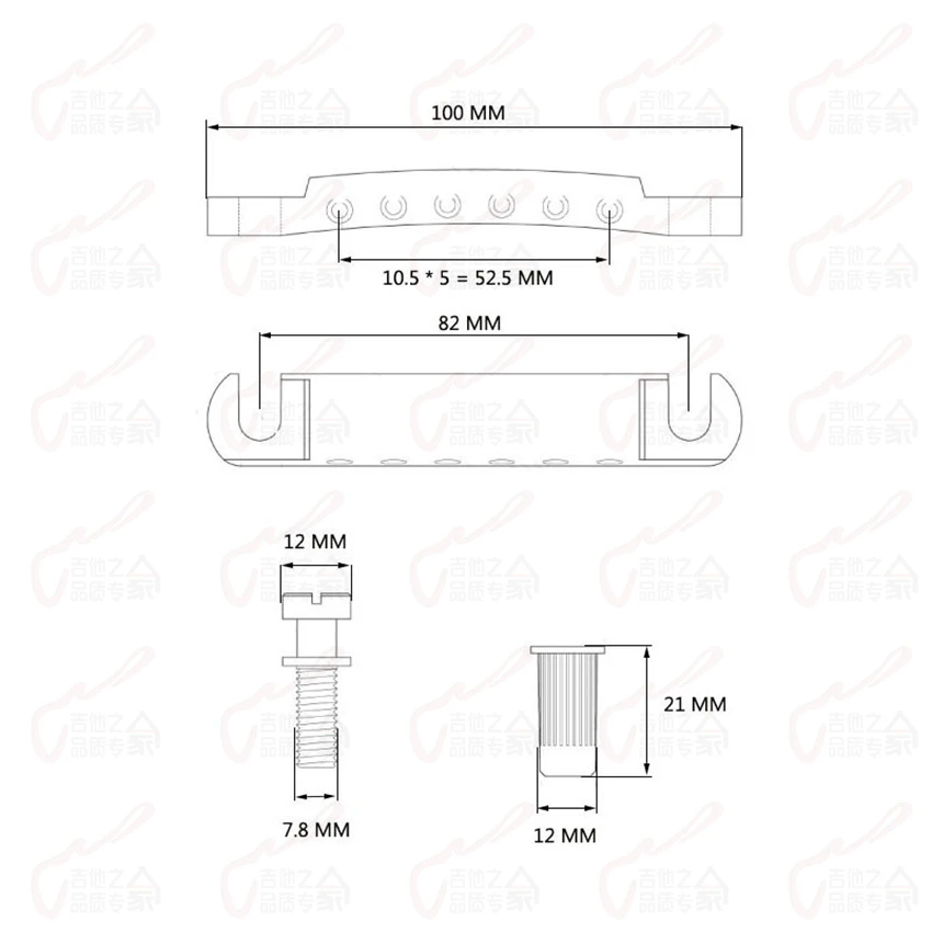 1 Set Original Genuine  IBZ Quik Change III Tune-O-Matic Electric Guitar Bridge And Tailpiece  ( Gold )