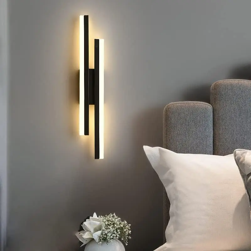 Modern Led Wall Light, 16W 3000K Black Acrylic Wall Sconce with Unique Shape, Ideal for Staircase, Corridor, Balcony, Hallway