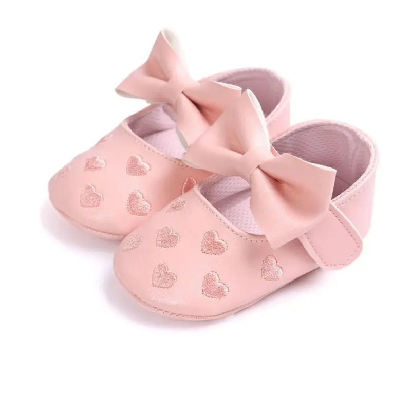 Baby Boy Girl Breathable Bow Design Anti-Slip Shoes Casual Sneakers Toddler Soft Soled First Walkers