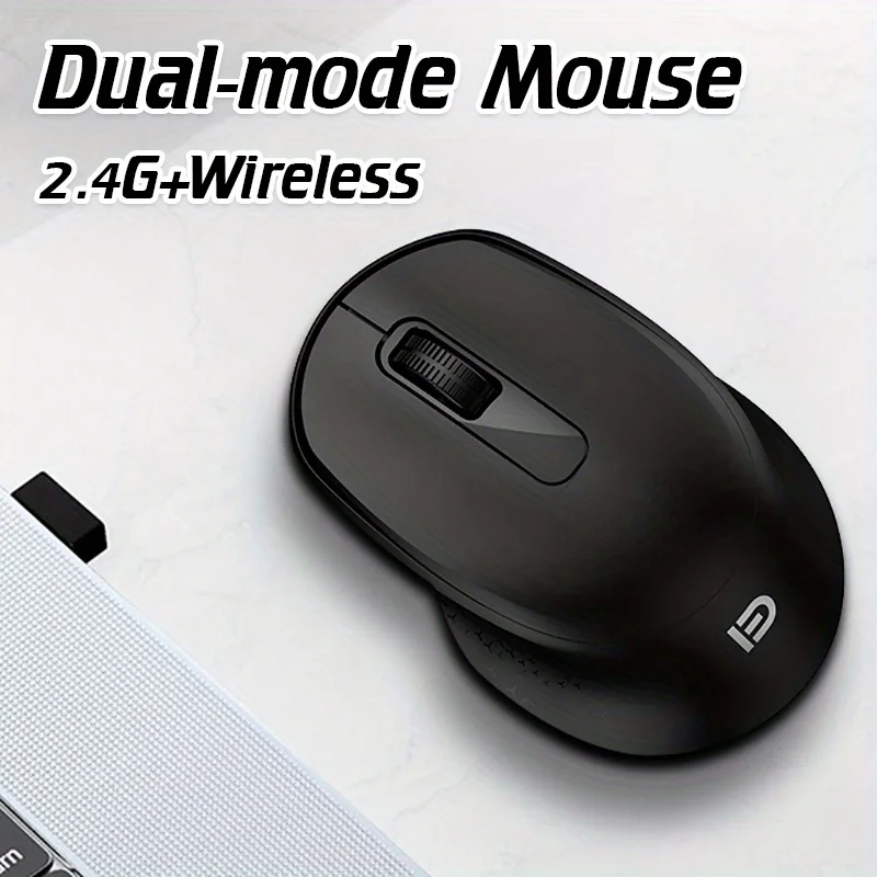 

1pc Wireless Bluetooth Mouse 2.4G+ wireless 3.0/5.0 Dual-mode Mouse Portable Silent Mouse Ergonomic Mouse Computer Accessories