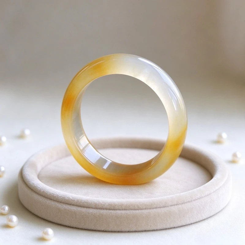 Classic Traditional Ethnic Style Yellow Jade Bracelet