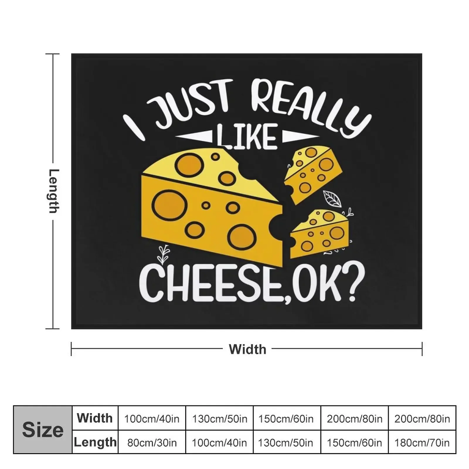 I Just Really Like Cheese OK Funny Cheese Lover Quotes Gift Throw Blanket Hairy Blankets For Sofas Kid'S Blankets