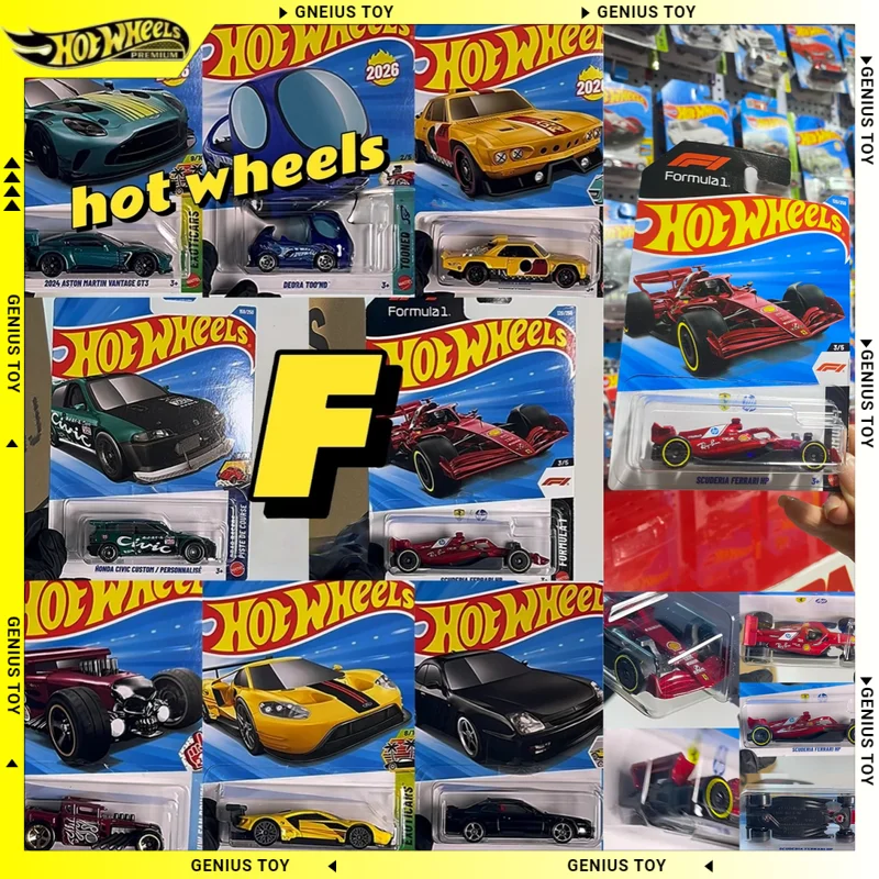 

2026 Hot Wheels Mainlines Case Mix F Ferrari F1 FORD DODGE LAMBORGHINI ASTON MARTIN 1:64 Diecast Alloy Car Collection KidsToys