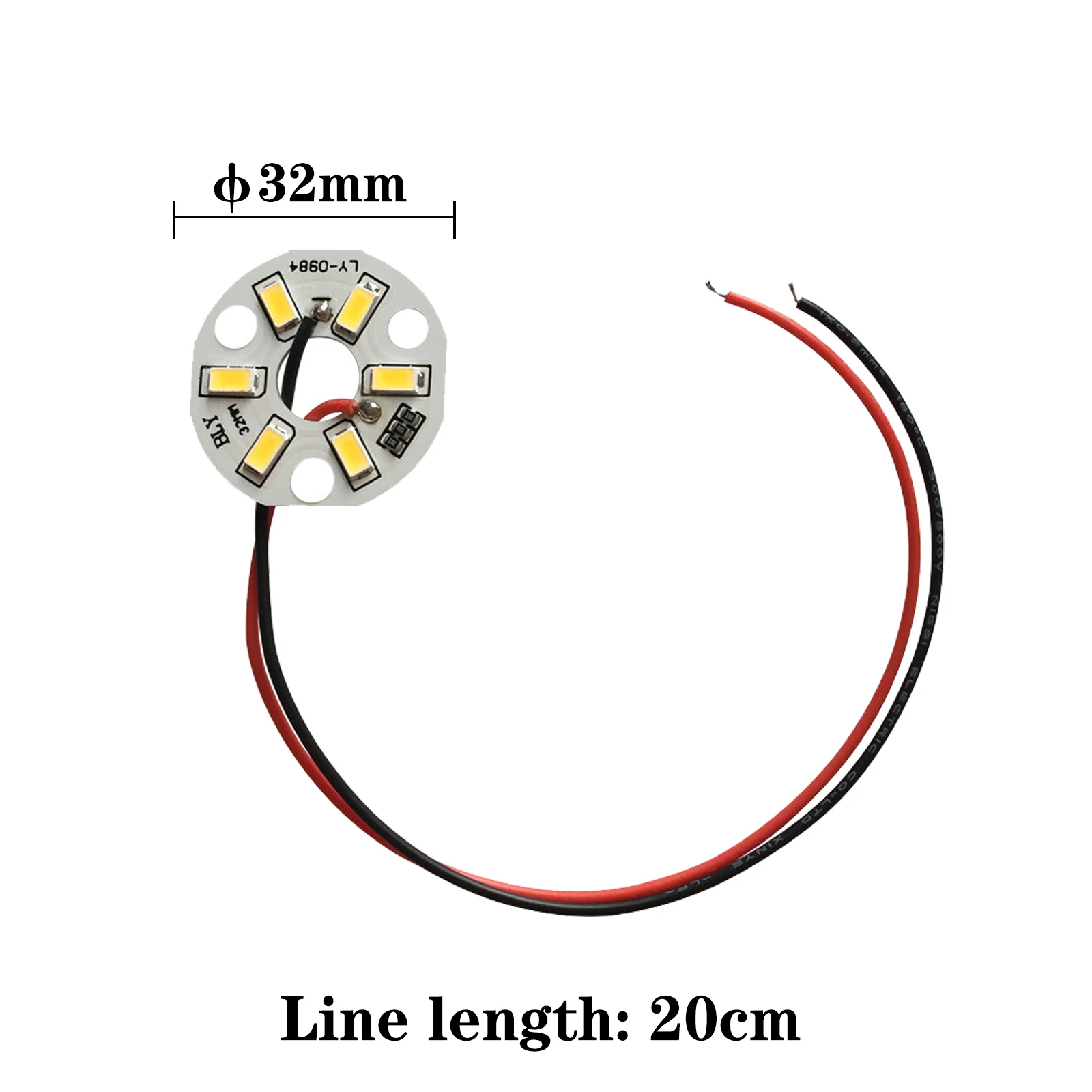 5pcs 3w Led Chip Bead Lights Bulb Surface Mounted Devices With 20cm Cable White Green Blue Yellow Purple Red