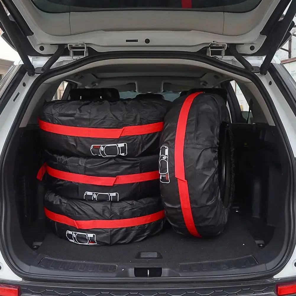 Universal Car Spare Tire Cover Waterproof Polyester Seasonal Tire Storage Bag Wheel Protector Auto Accessories