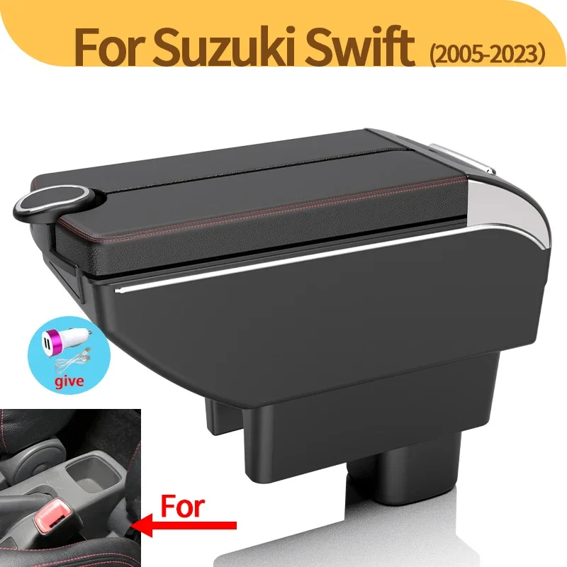 

For Suzuki Swift special car armrest storage box 2005-2024 car modification interior accessories with cup holder simple install