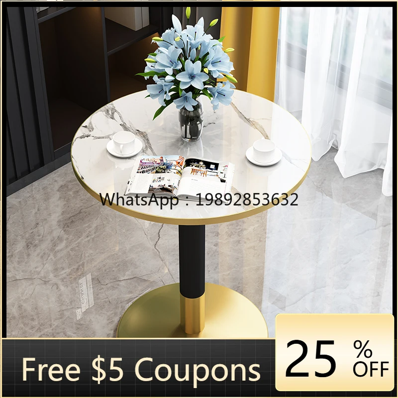 

AA Simple Modern Conference Table Small round Table Occasional Small Apartment round Dining Table