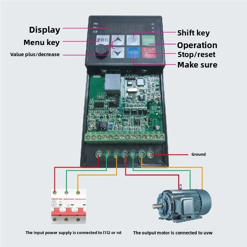 Three Phase 380V Single Phase 220V Vector Inverter Heavy Duty Motor Speed Control Frequency Converter