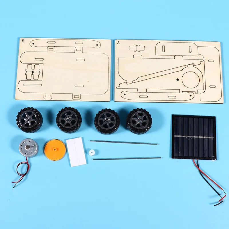Modelo de experimento científico de coche Solar, tecnología artesanal hecha a mano para niños, material didáctico de vapor de pequeña producción