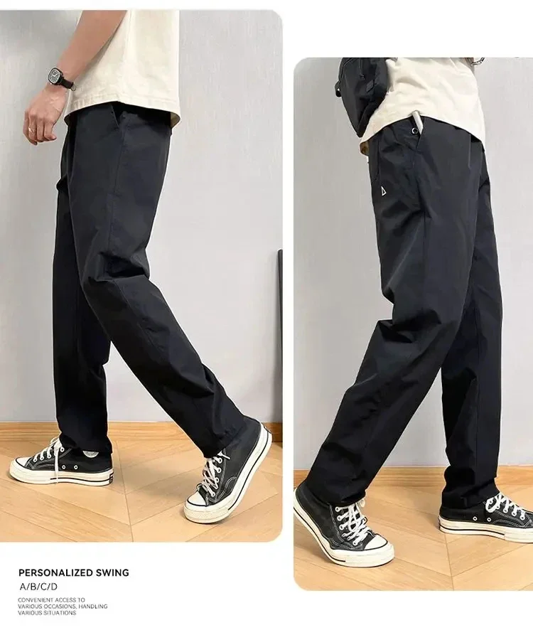 Sommerliche dünne Cargohose für Herren, lässige, schmal zulaufende Hose mit Reißverschlusstaschen, schnell trocknende Streetwear-Hose für den täglichen Gebrauch im Freien, S-3XL – Detail 7