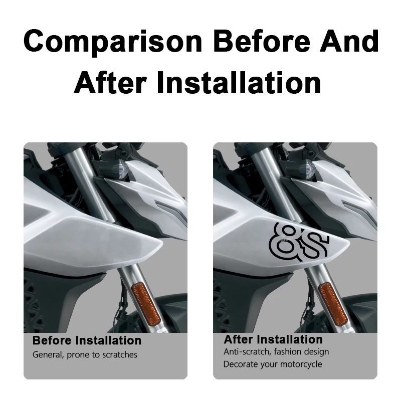 POSFIRA Motorcycle Front Fairing Sticker Vinyl Decals for Suzuki GSX8S GSX 8S GSX-8S 2023 2024 2025 2026 Motorbike Accessories