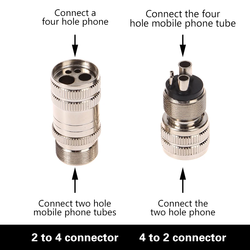 Dental Turbine Handpiece Adapter 4 Holes 2 Holes Changer Connector Dental High Speed Handpiece Spare Parts Tool For Air Motor