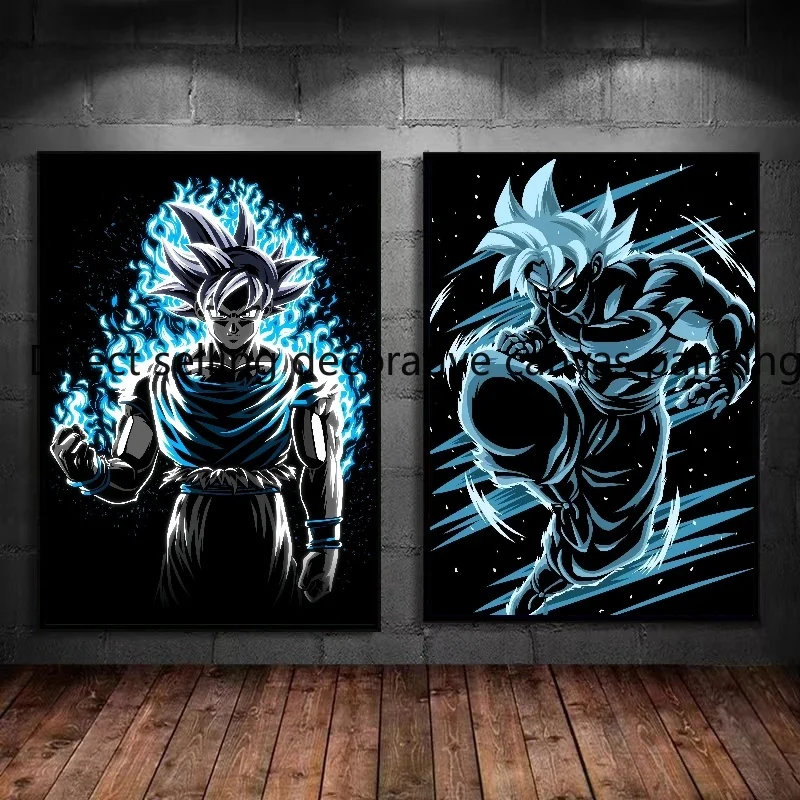 뜨거운 혈액 애니메이션 캐릭터 드래곤 볼 Z 슈퍼 사이어인 Goku Vegeta 그림 고품질 HD 포스터 아트 장식 그림