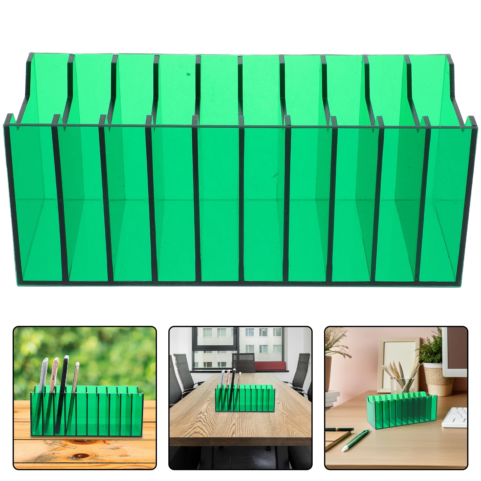 휴대 전화 보관 상자 데스크탑 디스플레이 스탠드 셀 주최자 교실 홀더 아크릴 랙