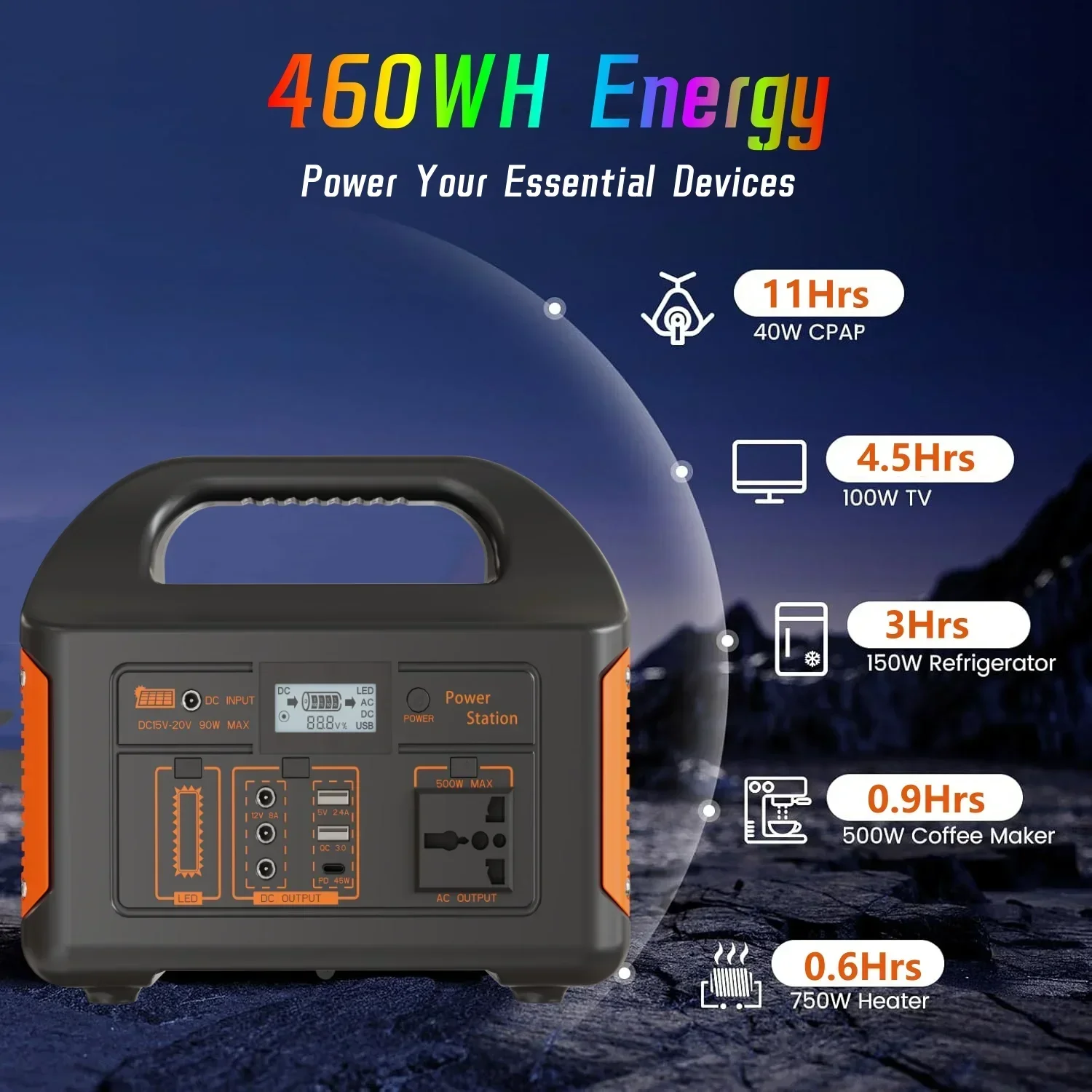 New arrival outdoor portable 100W 300W 500W generator with solar panels 110V 220V LED light emergency solar power bank