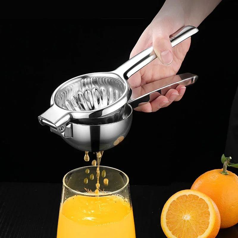 LFGB Certificated Pure 304 Stainless Steel Orange Juice Maker Manual Lemon Squeezer Ergonomic Handle Kitchen Lemon Juicer