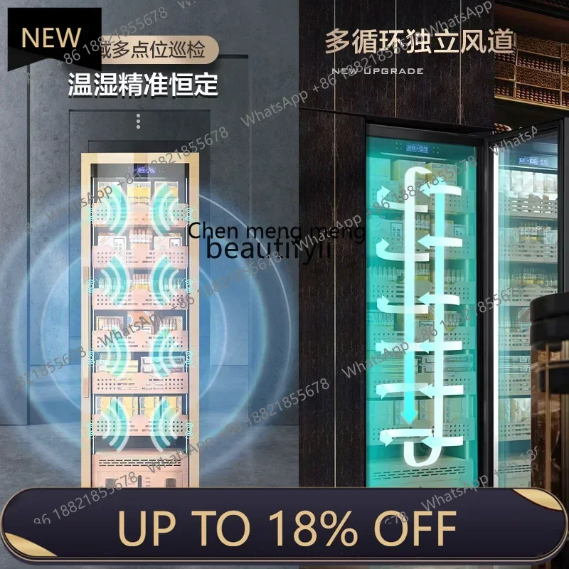 

Z189 Constant humidity remote, controlled air-cooled bare cedar wood household and commercial melted smoke cabinet