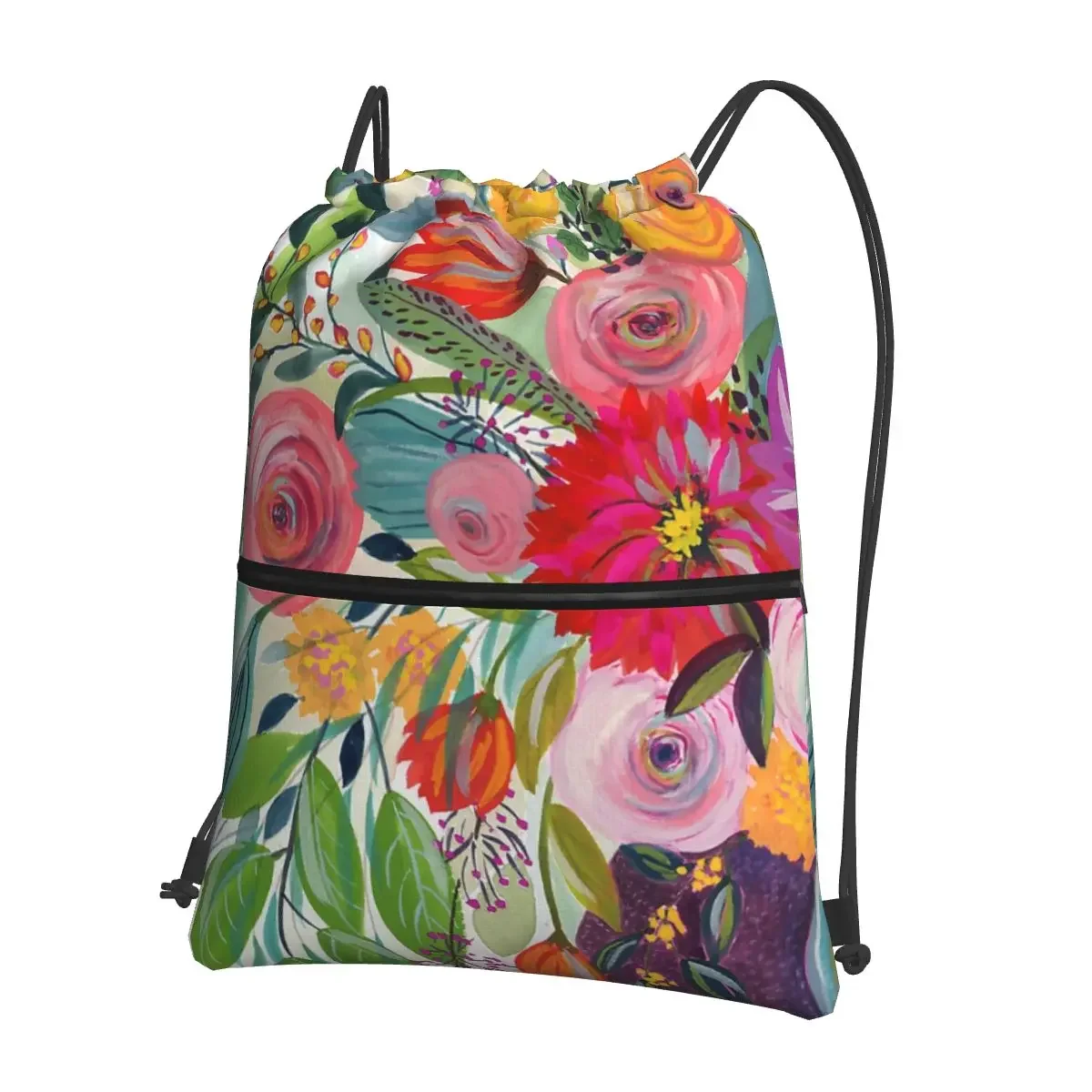 Hope Blooms-mochila portátil para hombre y mujer, bolsa con cordón, informal, bolsillo para libros, viaje, deporte