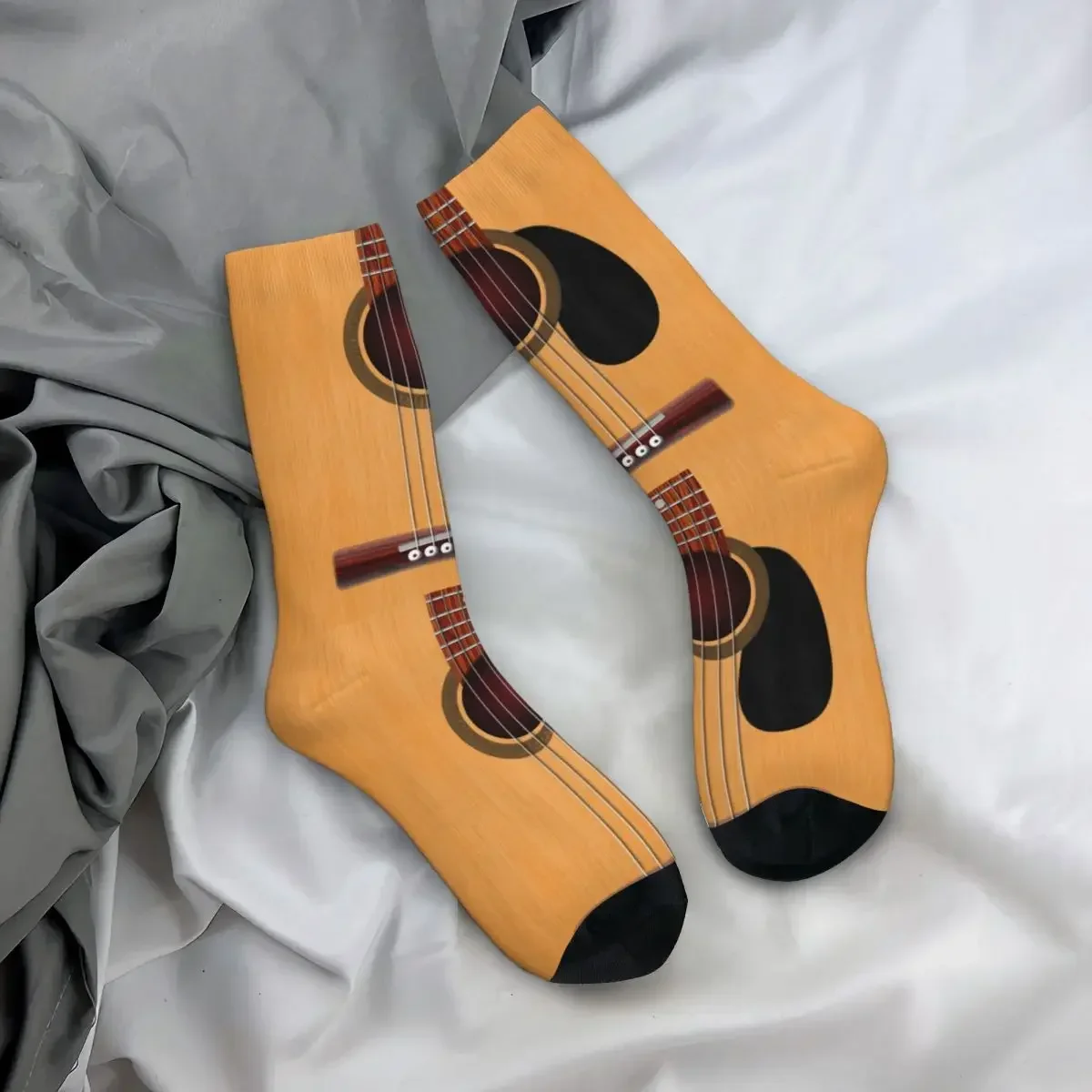 Acoustic Guitar Socks Harajuku Super Soft Stockings All Season Long Socks Accessories for Man's Woman's Birthday Present