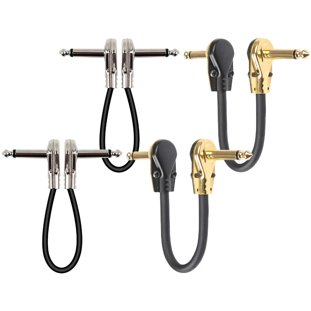 

4pcs Guitar Effect Cable Black Audio Patch Cord For Electric Guitar Bass Keyboards Musical Instruments Accessory