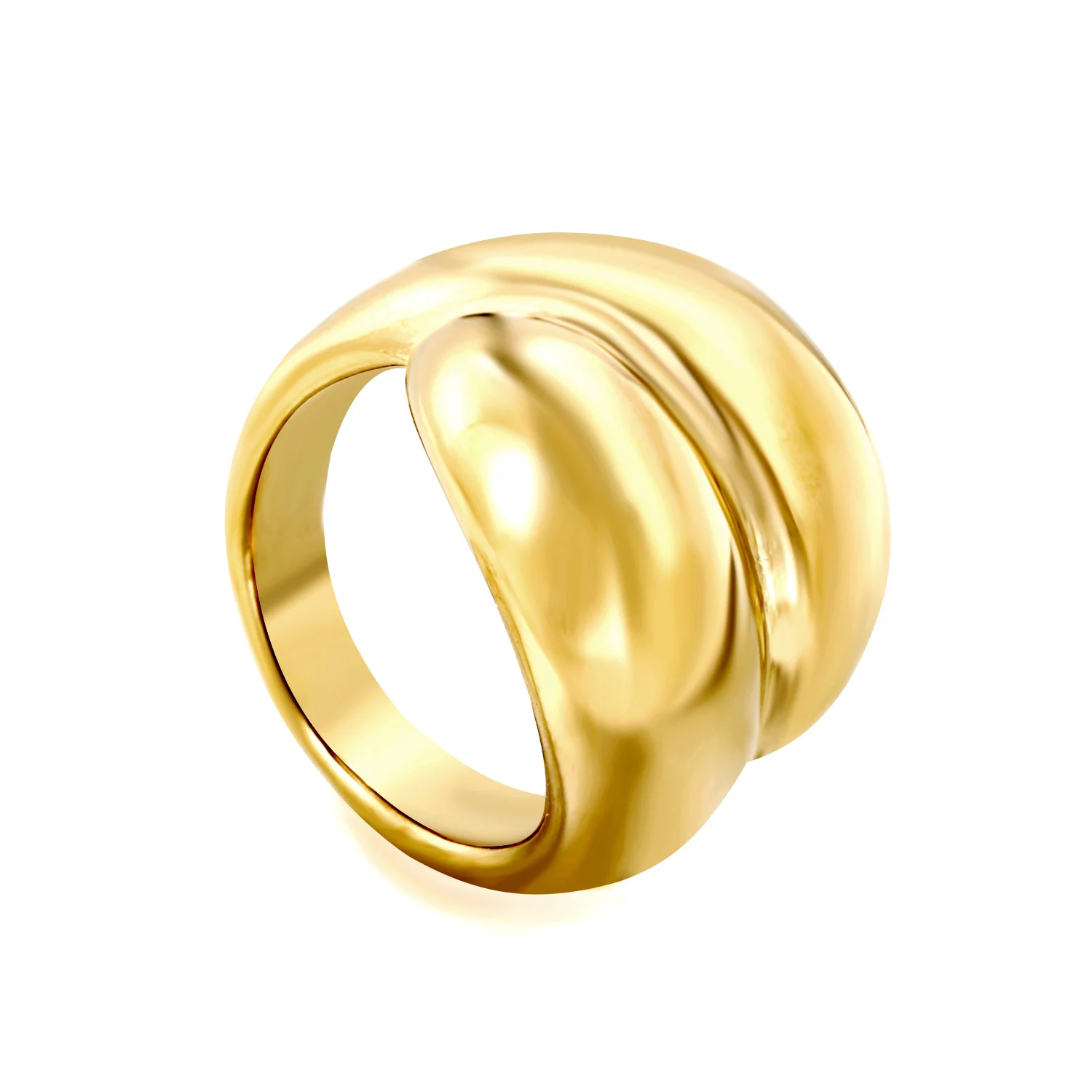 LUXUSTEEL Set anillos Stainless Steel Rings For Women Men Golden Size 6-9 Engagement Ring Finger Jewelry Stainless Steel