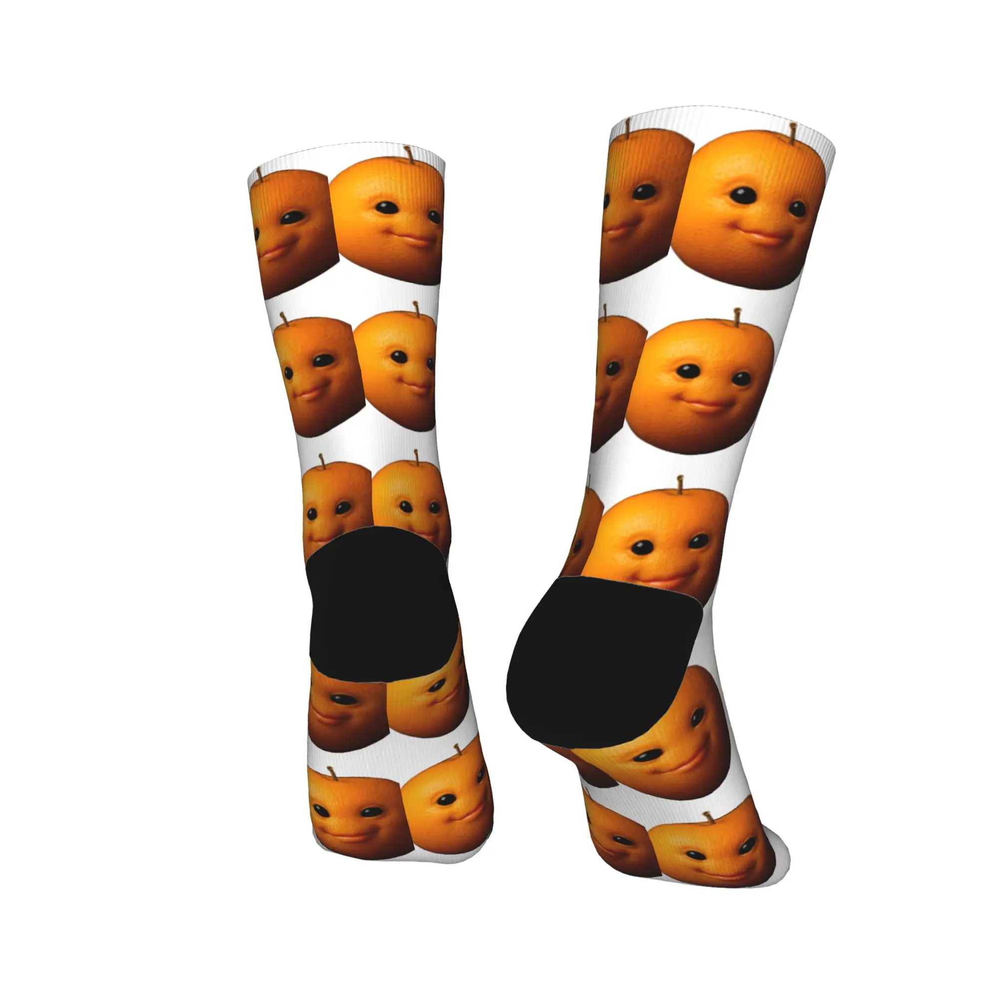 Engraçado bobo ai laranja gen z meme brainrotor humor meias adultos homens meias macias esportes ao ar livre anti skid design meias presente